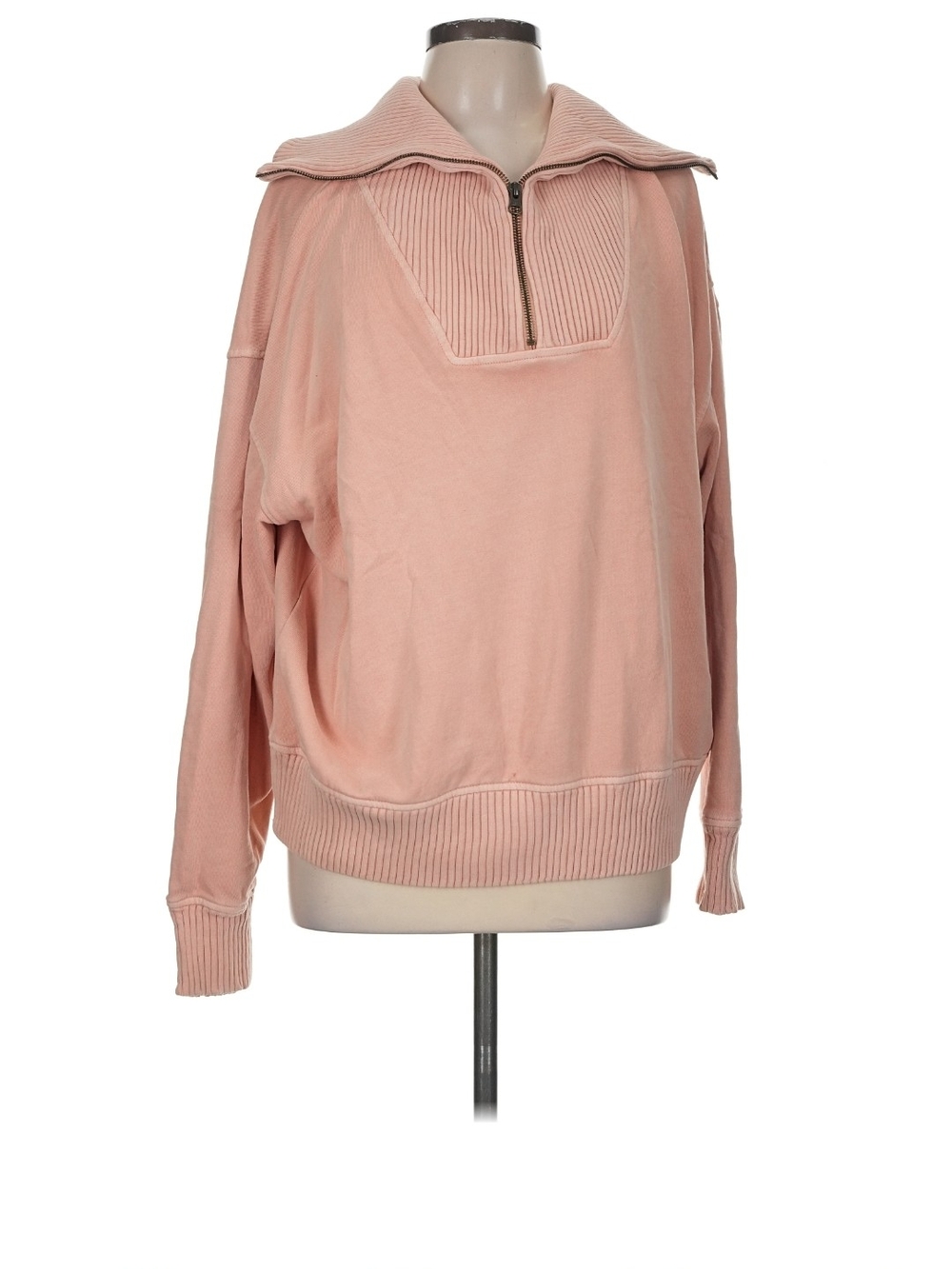 O'Neill Blush Pink Quarter-Zip Cowl Sweater